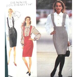 Vintage Simplicity Sewing Pattern 7435 Women's Blouse & Suspender Skirt Sz 12-18